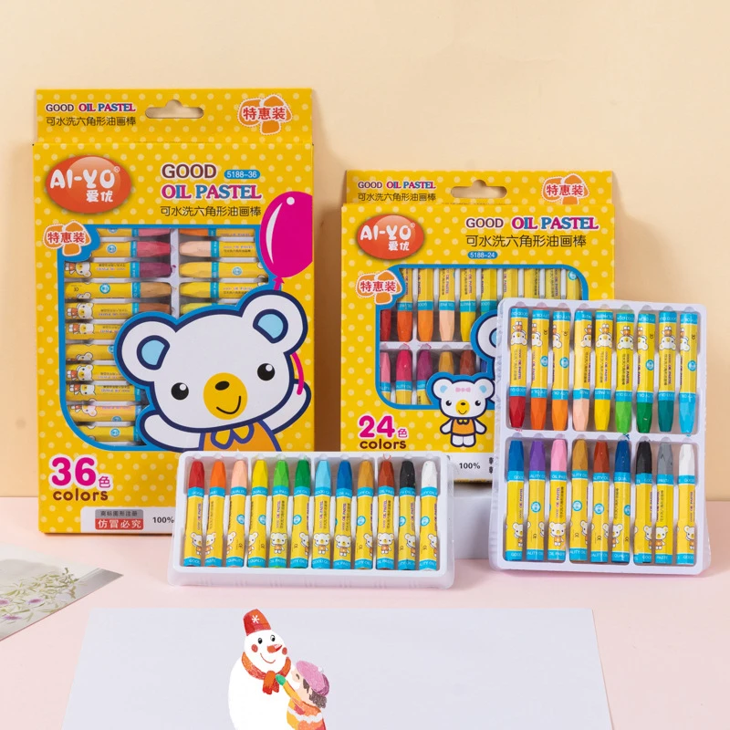 12色油画棒套装儿童绘画涂色蜡笔幼儿园36色涂鸦画笔小学生美术用