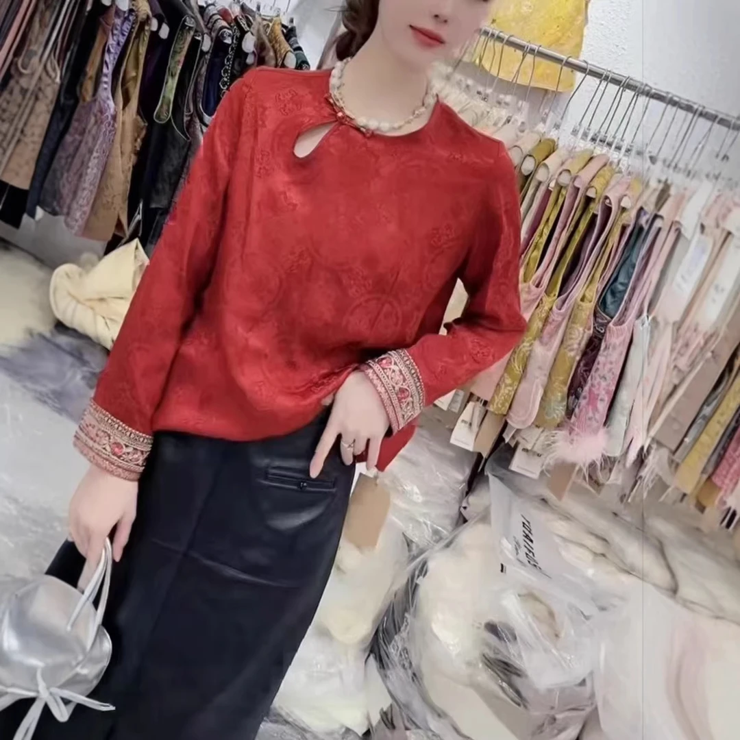 新款复古新中式上衣盘扣设计国风韵味时尚百搭2026年早春新款上市