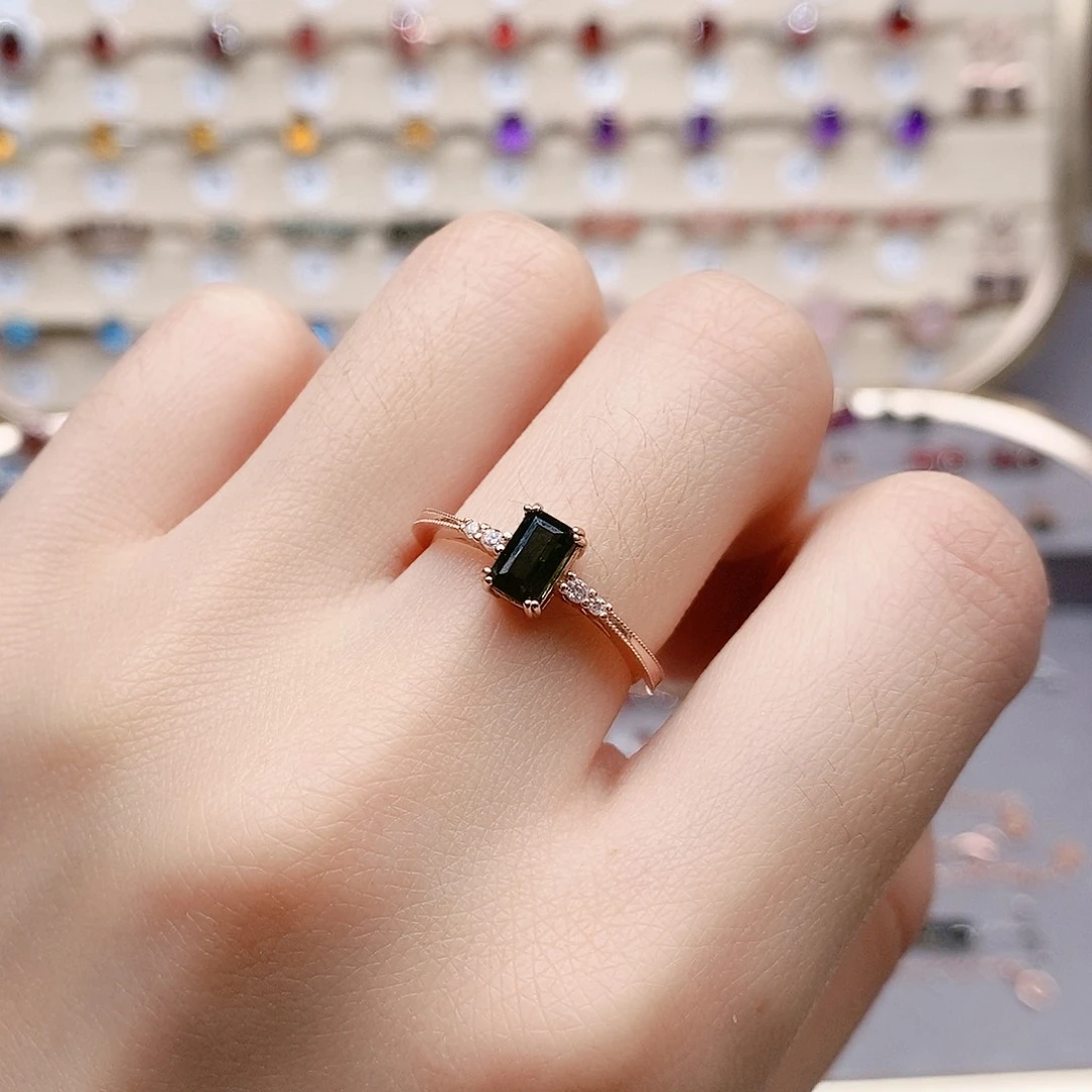 碧玺戒指银S925镶嵌戒指