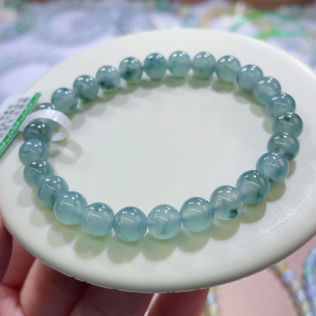 未镶嵌手链翡翠蓝底蓝花卡7