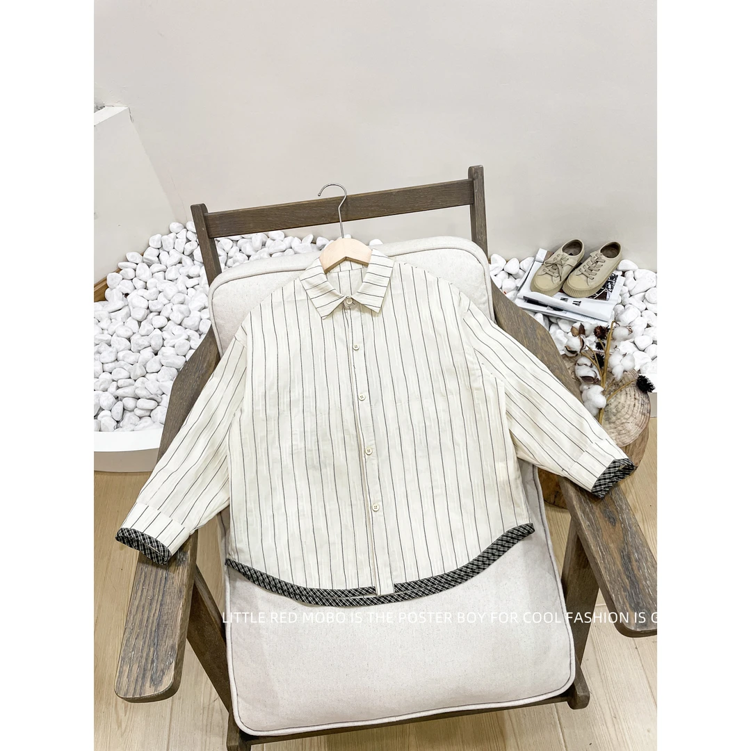 【现现】童装男童长袖衬衫2025春秋新款儿童上衣外套MMY831267