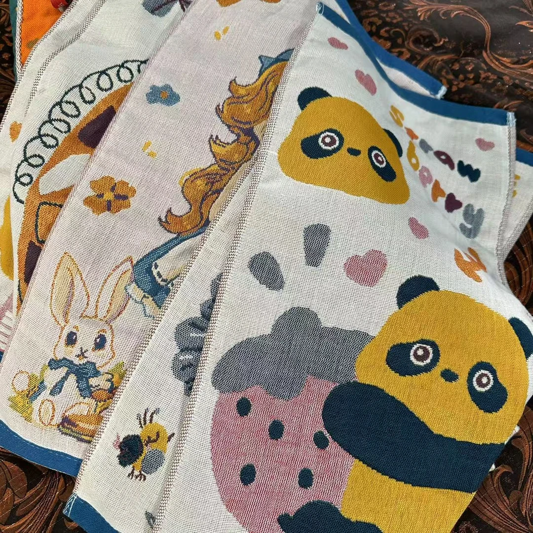 纯棉纱布小毛巾5条装