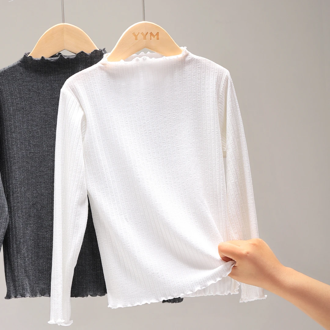 儿童打底衫女童女孩秋衣春秋款内穿宝宝长袖t恤薄款上衣 812536