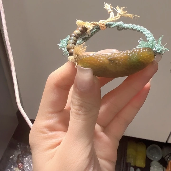 岫玉未镶嵌手牌手工锤纹