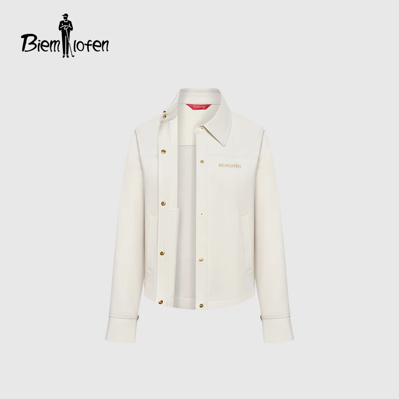 比音勒芬2025商场同款春季轻运动防晒速干凉感简约印花翻领夹克女