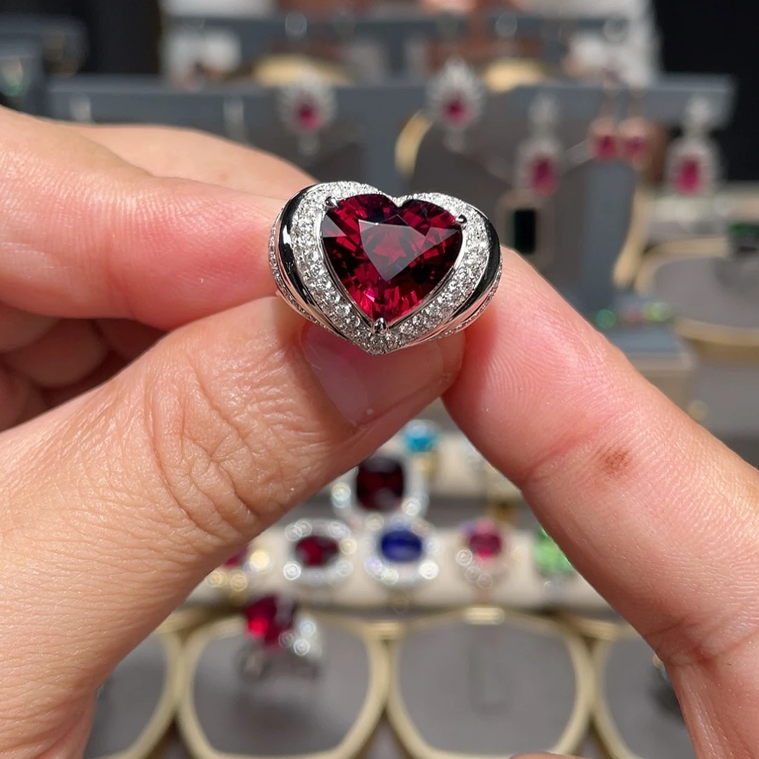 碧玺戒指18K金镶嵌5.38ct