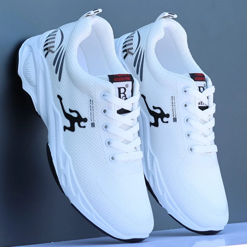 夏季男鞋轻薄透气小白鞋子轻便跑步防滑运动鞋网面防臭软底休闲鞋