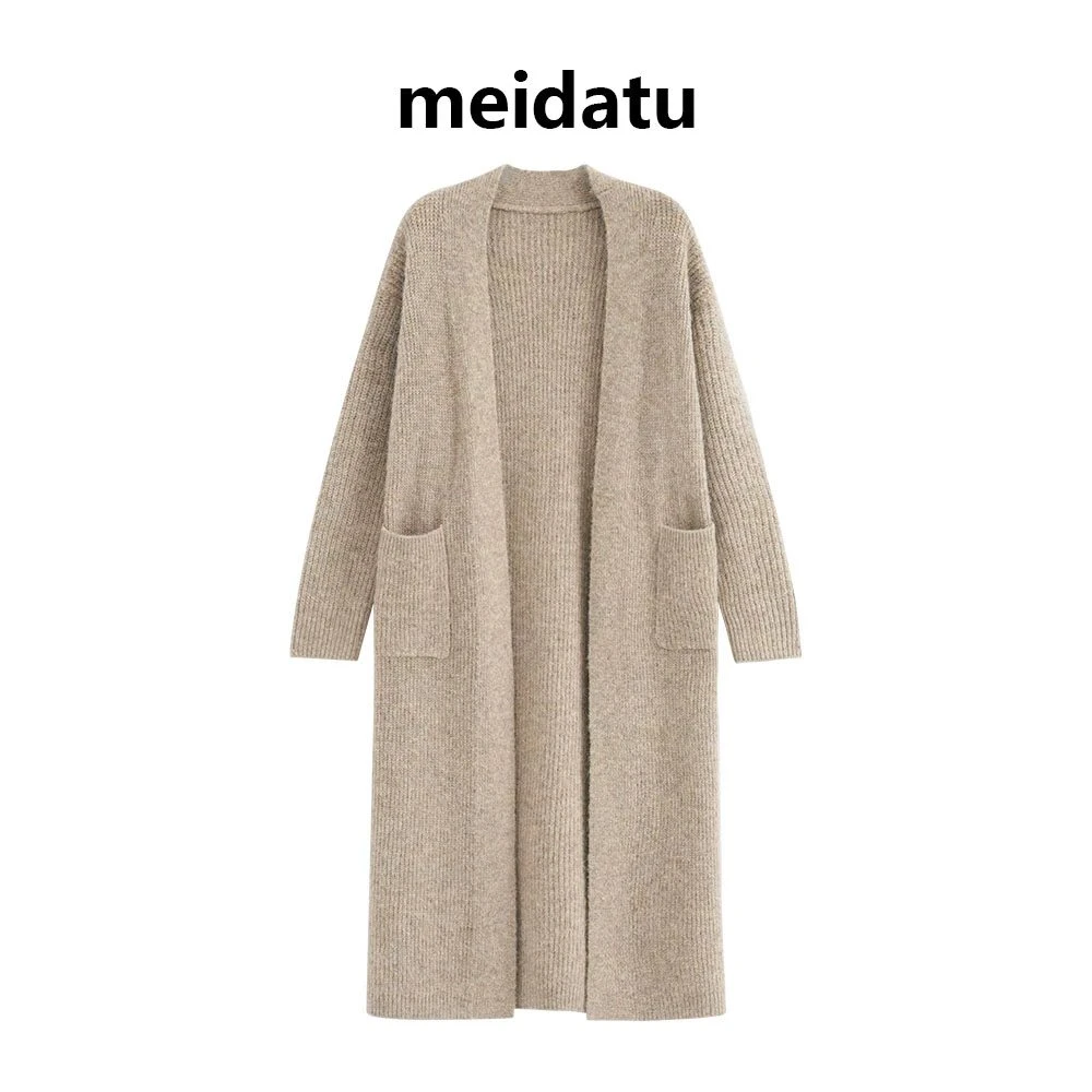 美哒兔（雾都恋人）复古慵懒风中长款针织外套CM697-25Q