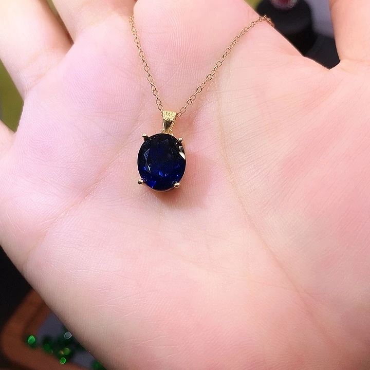 吊坠(赠链)蓝宝石银S925镶嵌