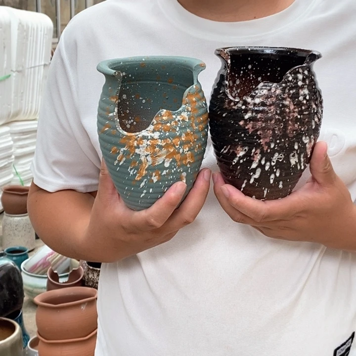 花盆紫砂口10高15瑕疵