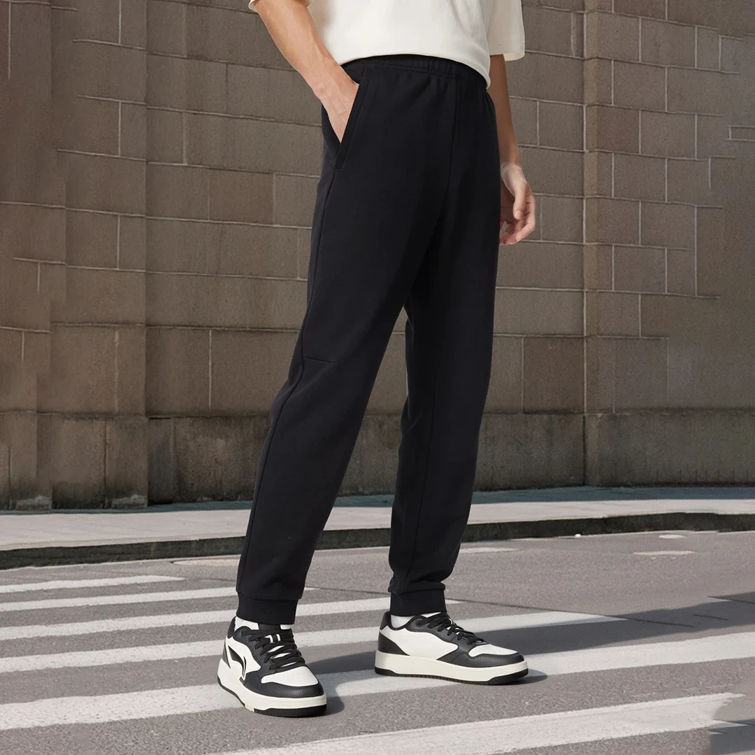 R李宁束脚直筒保暖加绒卫裤商务通勤裤子运动裤AKLUA73/A75