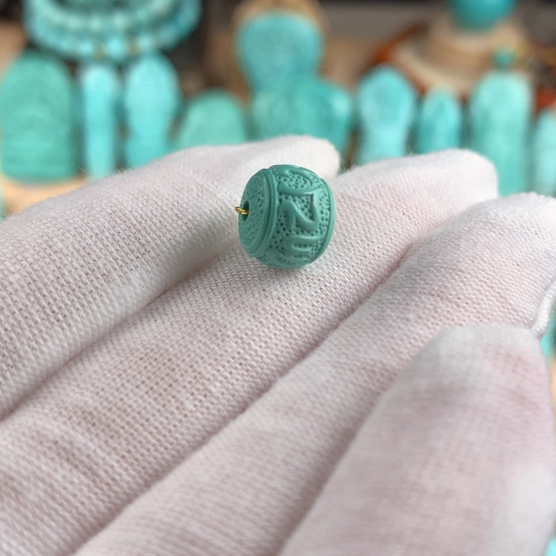 绿松石未镶嵌六字箴言卡10