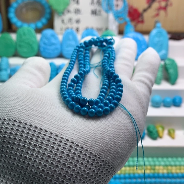 湖北批发精挑绿色矿原创手串108 以介绍为准