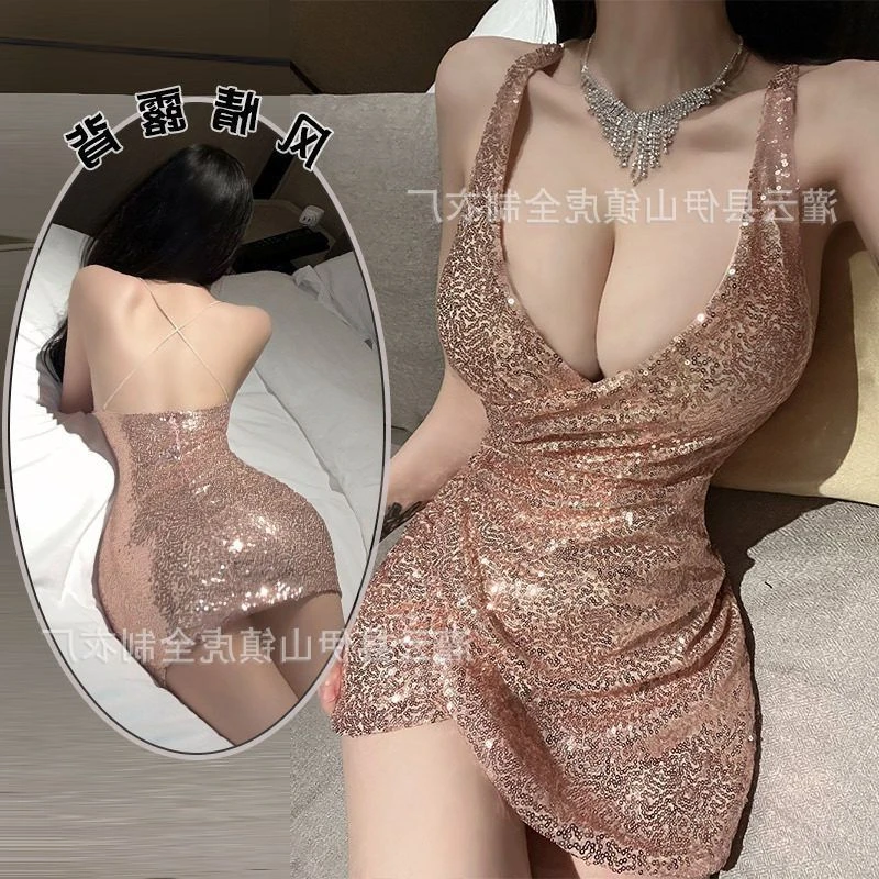 中国风女男法式通用睡衣露背时尚修身套装夏季连体女神