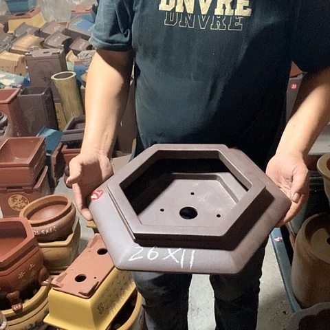 紫砂花盆手工制作