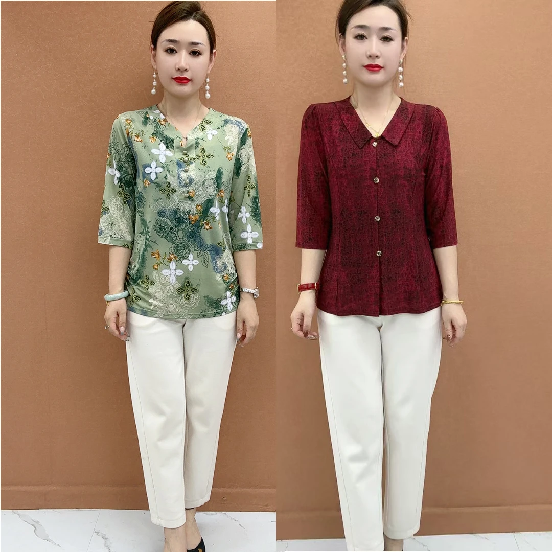 2025秋季新款时尚百搭宽松休闲浮雕印花显气质减龄好看妈妈装女