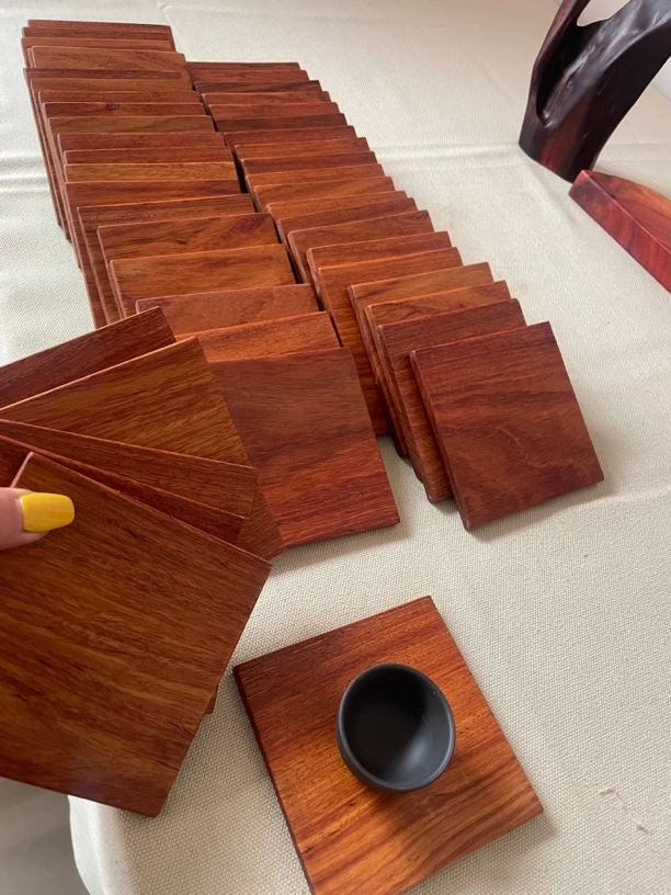 缅甸花梨大果紫檀茶杯垫