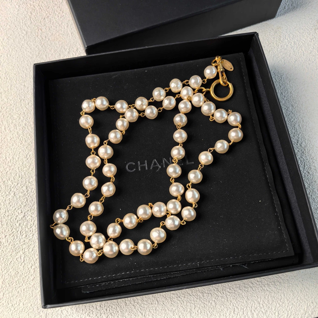 95新 Chanel/香奈儿 泡泡中古Chanel满珍珠长项链