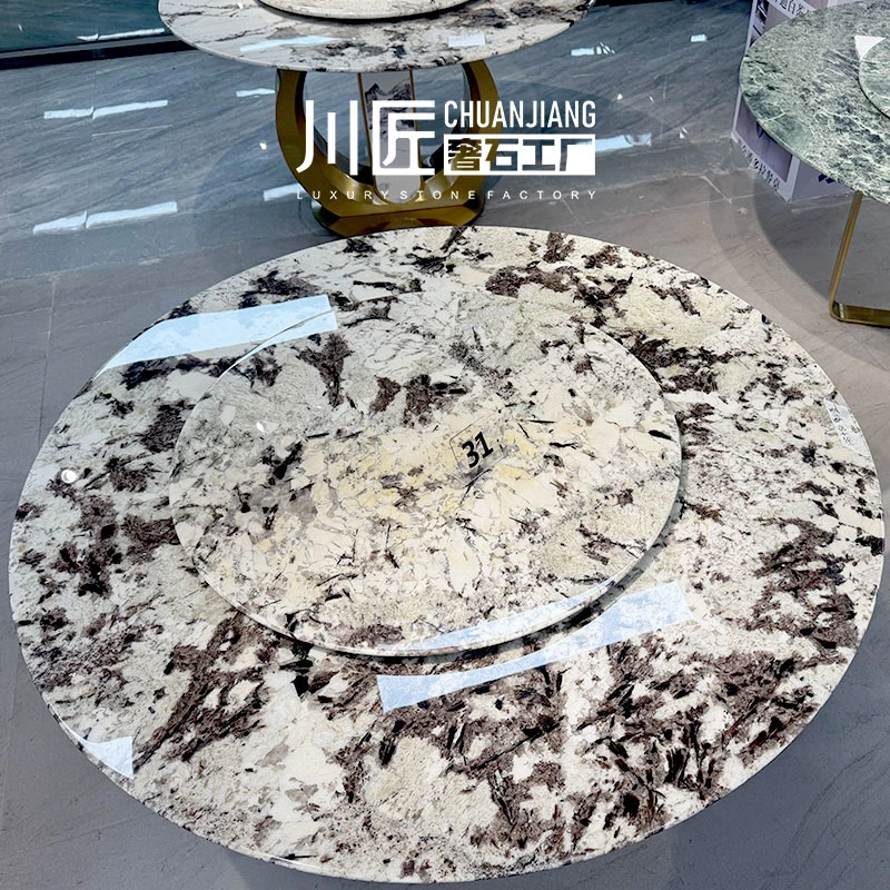 【川匠奢石工厂】雪山兰奢石餐桌家用圆桌
