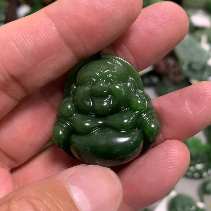 和田玉（碧玉）颈饰未镶嵌紫*