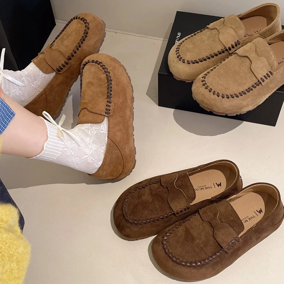 复古勃肯鞋女秋季新款韩版勃肯平底软底豆豆鞋S1201