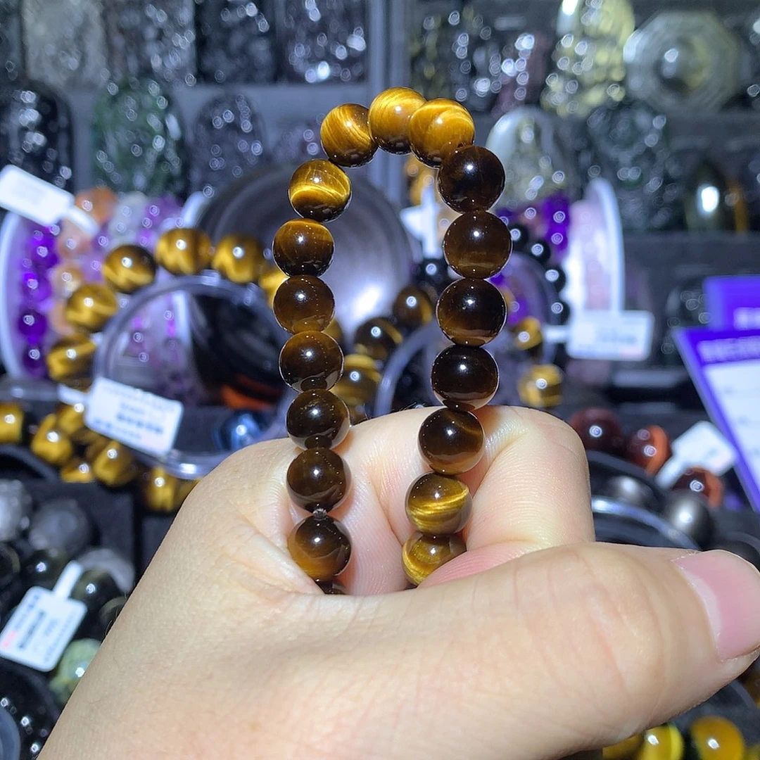 韩***宸黑曜岩未镶嵌手链