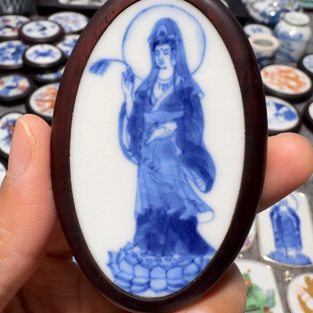 瓷片?****?观音挂件一个