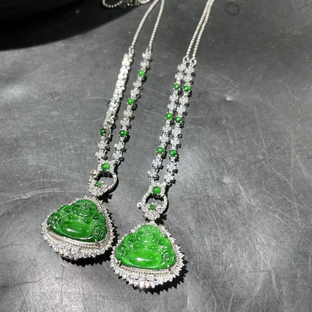 【玉经纶】32439/Q31-天然A货翡翠佛公吊坠-多样性发其一