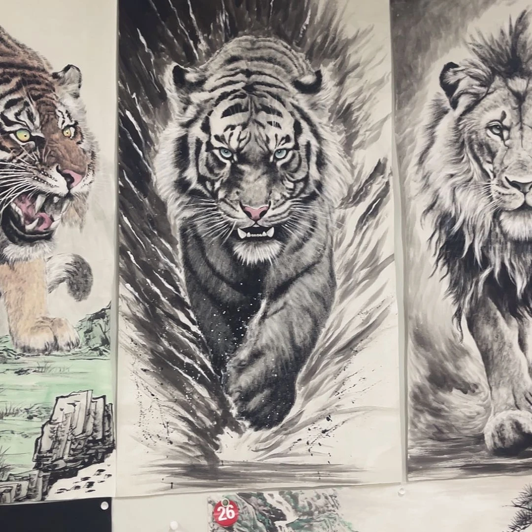 旅***一国画福利作品手绘老虎