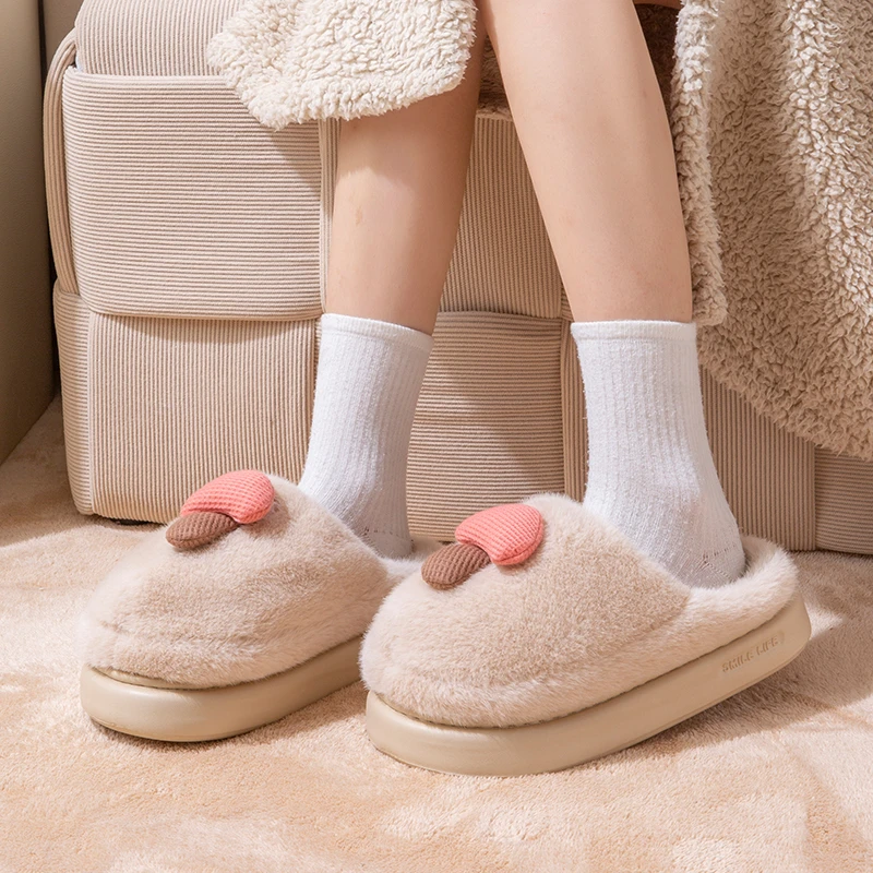 棉拖鞋秋冬款家用新款厚底毛绒加厚保暖情侣毛拖包头加绒居家女鞋