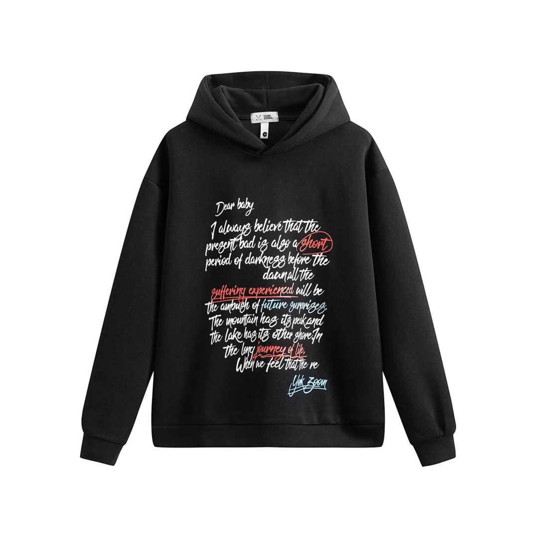 【TQUX官方正品】时尚秋季品质380G印花卫衣帽衫情侣连帽宽松潮流