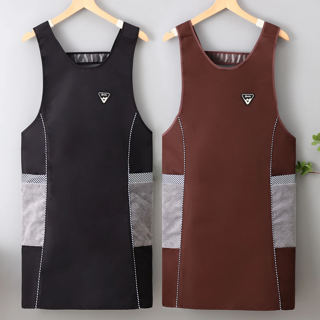 厨房防水围裙家用做饭餐饮专用时尚防油防污上班工作围腰成人新款