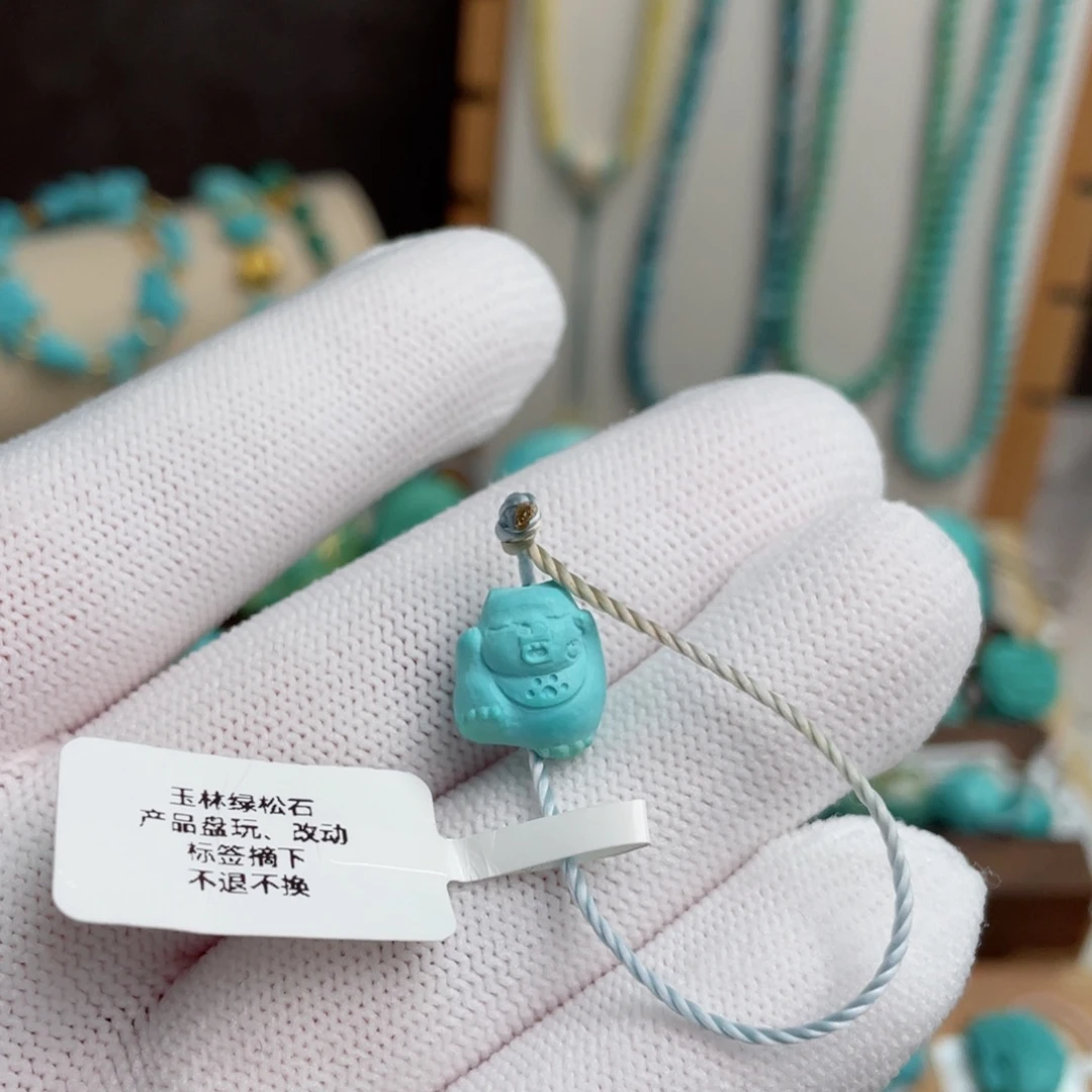 未镶嵌绿松石高瓷蓝奶嘴喵