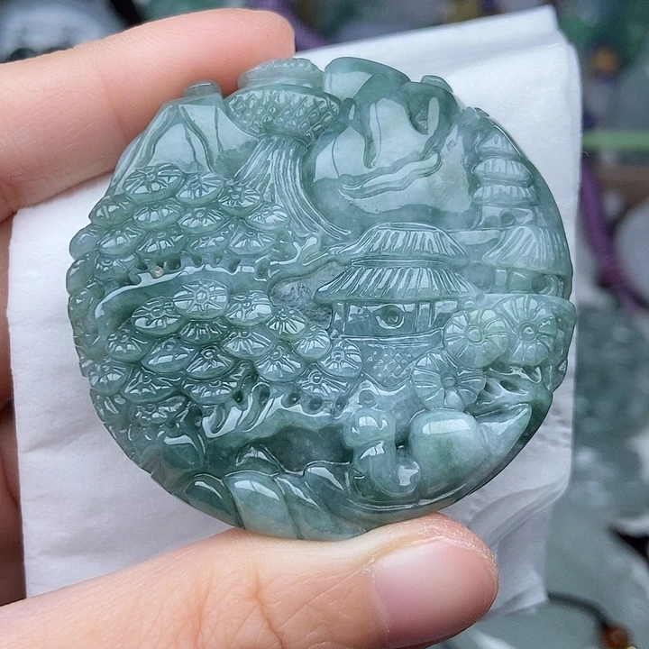 翡翠未镶嵌颈饰翡翠双面