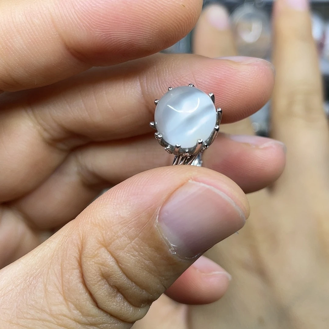 【闪购商品】银S925镶嵌珠宝半成品水晶戒指