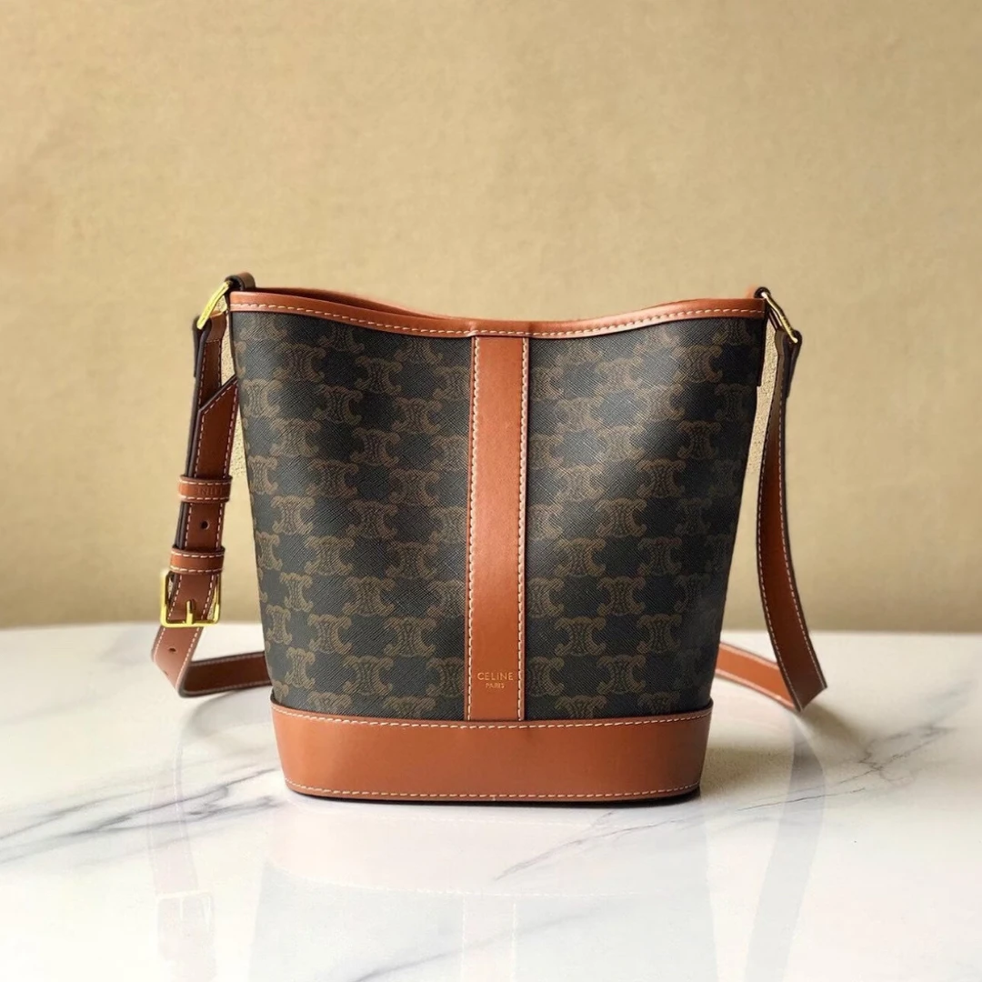 99新 Celine/思琳 林纳奢品丨老花水桶包小号