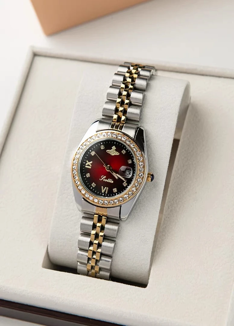 西太后轻奢女士高级感手表女钢带小表盘车厘子手表女防水时尚腕表