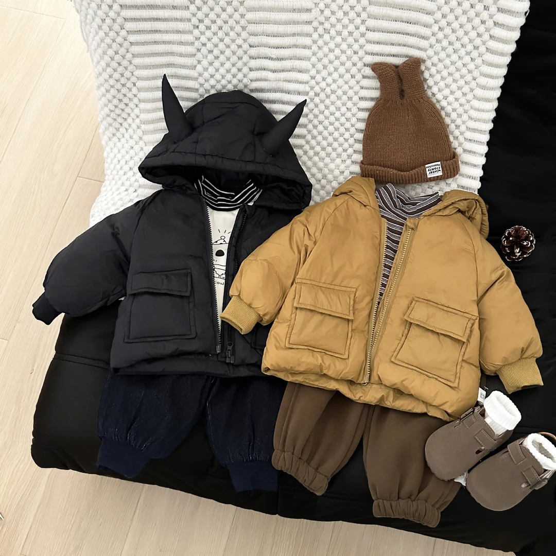 酷帅小男孩冬季羽绒服2025新款宝宝洋气衣服婴儿白鸭绒保暖外套潮