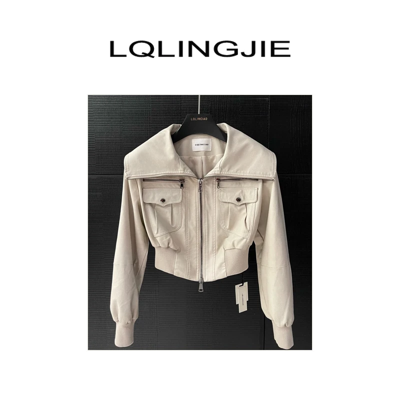 LQLINGJHIE 个性时尚设计师皮衣（逃单限购）z218