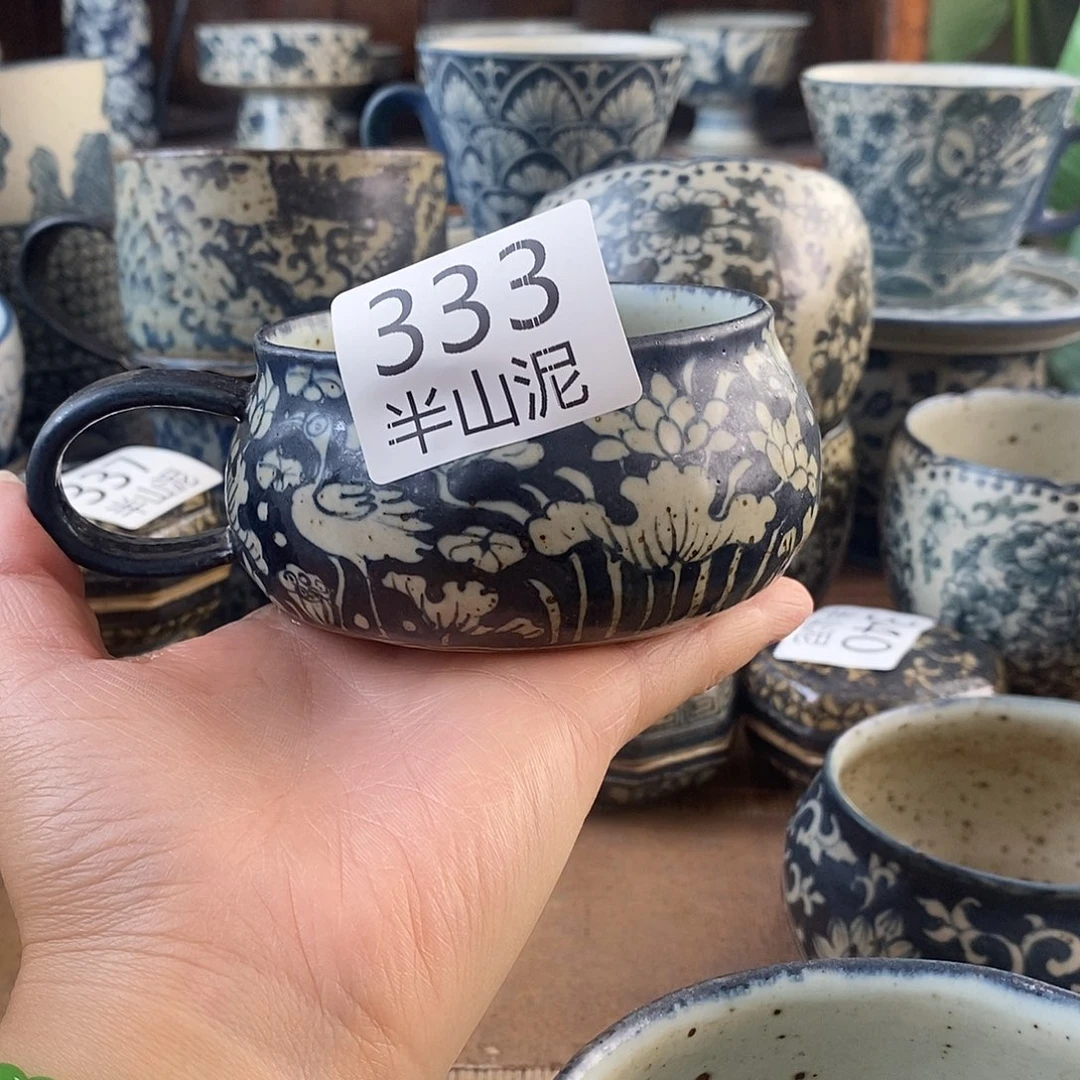 手工手绘青花高温陶瓷