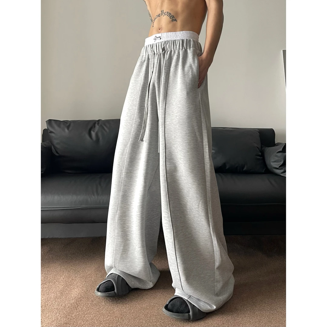 DAYAOBUTAIG慵懒休闲双腰头垂感高级感阔腿卫裤男女松弛感直筒裤