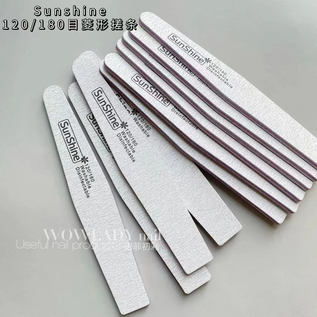 美甲sunshine120/180目菱形搓条砂条双面木质打磨修型耐用工具