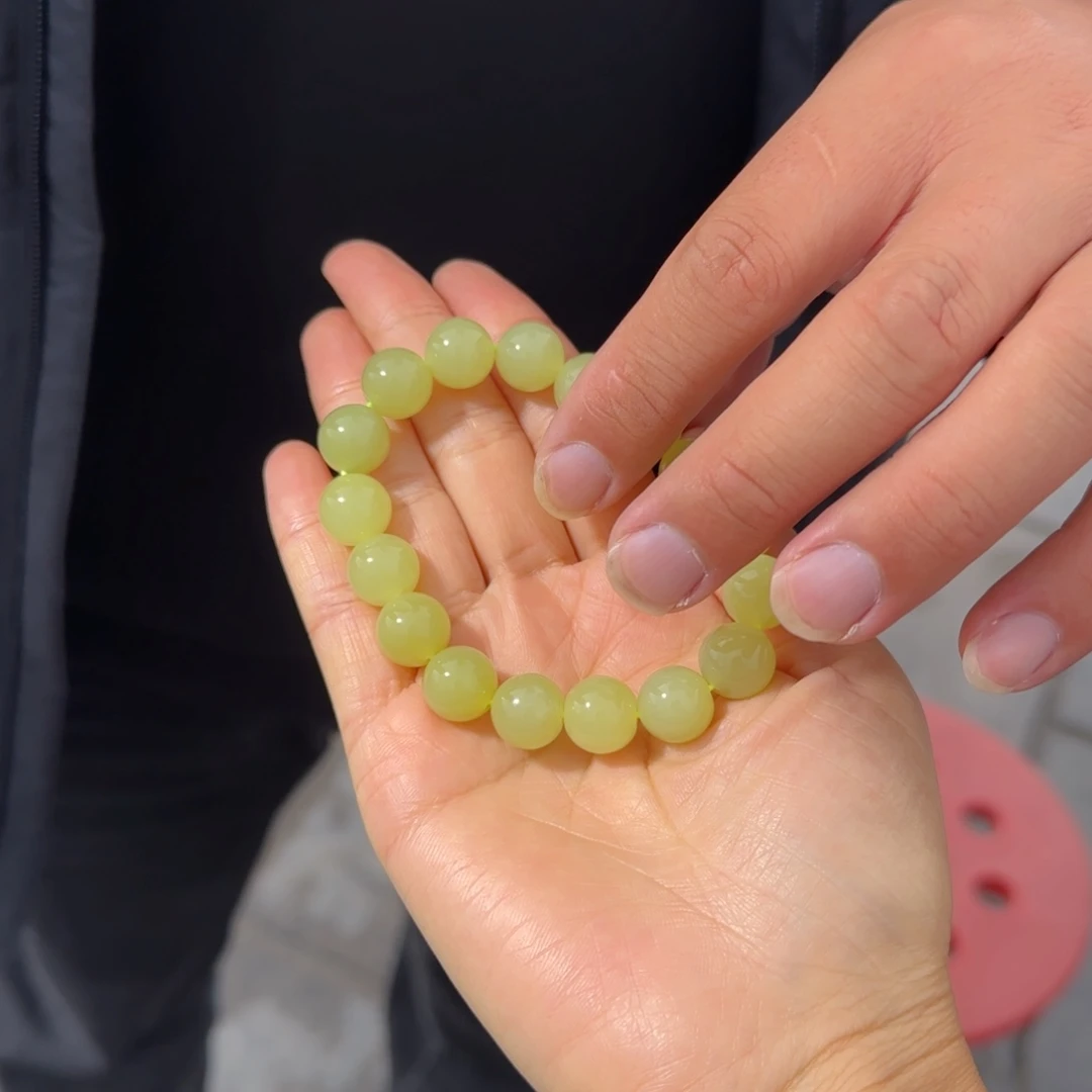 和田玉未镶嵌手链新疆若芜黄口卡12