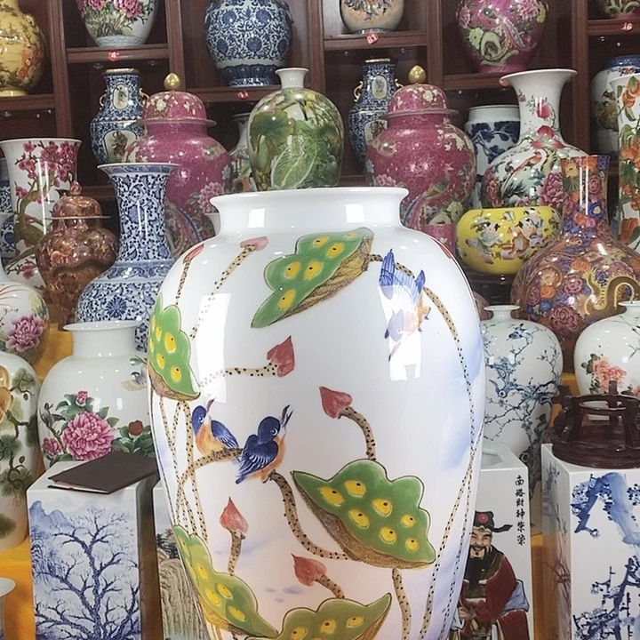 摆件景德镇陶瓷冬瓜瓶