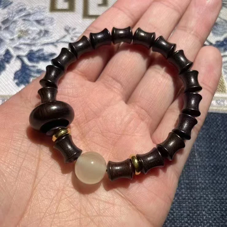 福利款 竹节手串黑檀花梨红檀竹节配跑环夜光珠