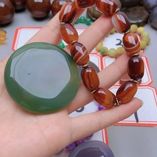 【闪购商品】足铂镶嵌玛瑙/玉髓珠宝奇石飘****9