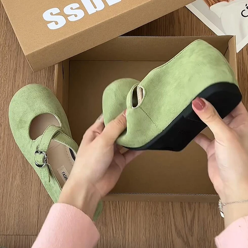 法式复古软底内增高玛丽珍鞋女2025春季新款配裙子晚晚风芭蕾单鞋