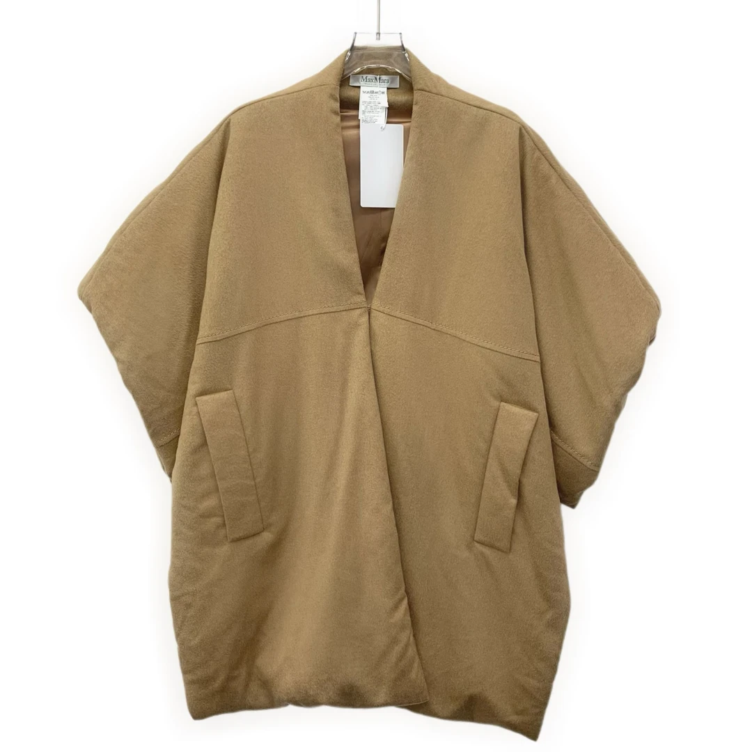 99新 MaxMara hw0253 咖色v领斗篷秋冬外套