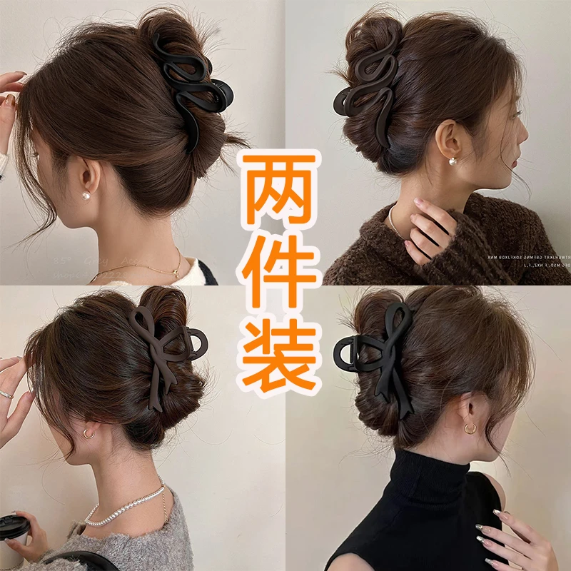 美拉德时尚高颜值磨砂发夹高级感后脑勺盘发抓夹新款鲨鱼夹子头饰