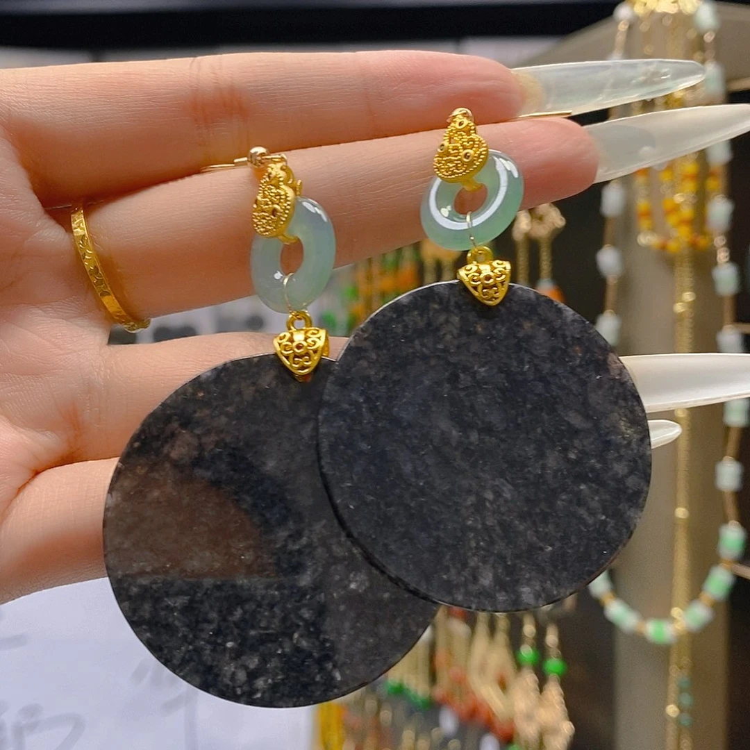 翡翠合金耳饰翡翠